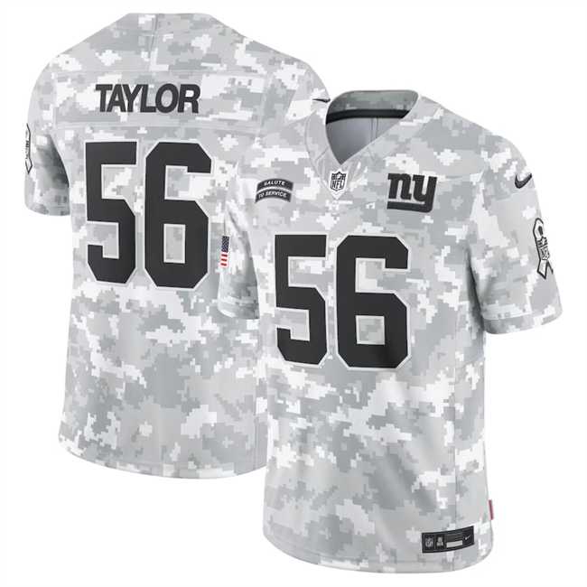 Mens New York Giants #56 Lawrence Taylor 2024 Arctic Camo Salute To Service Limited Stitched Jersey Dyin